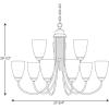 Progress Lighting Gather Collection 9-Light Etched Glass Traditional Chandelier Light Antique Bronze(Antique Bronze)