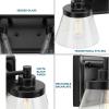Progress Lighting Hinton Collection 2-Light Clear Seeded Glass Farmhouse Bath Vanity Light Matte Black(Black)