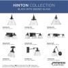 Progress Lighting Hinton Collection 2-Light Clear Seeded Glass Farmhouse Bath Vanity Light Matte Black(Black)