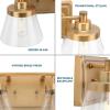 Progress Lighting Hinton Collection 2-Light Clear Seeded Glass Farmhouse Bath Vanity Light Matte Black(Brass)