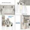 Progress Lighting Hinton Collection 2-Light Clear Seeded Glass Farmhouse Bath Vanity Light Matte Black(Nickel)