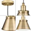 Progress Lighting Hinton Collection One-Light Vintage Brass Modern Farmhouse Pendant (P500383-163)