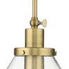 Progress Lighting Hinton Collection One-Light Vintage Brass Modern Farmhouse Pendant (P500384-163)(Vintage Brass)