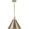 Progress Lighting Hinton Collection One-Light Vintage Brass Modern Farmhouse Pendant (P500385-163)