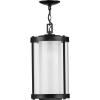 Progress Lighting Irondale Collection 1-Light Clear Glass Craftsman Outdoor Hanging Lantern Light Matte Black
