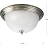 Progress Lighting P3818-09 3-Light Close-To-Ceiling with Etched Ribbed Glass, Brushed Nickel(Nickel)