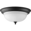 Progress Lighting P3925-80 Dome Glass CTC Flush Mount, 2-Light 150 Total Watts, Forged Black