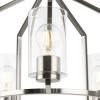 Progress Lighting P400316-009 Goodwin 24 in. Five-Light Brushed Nickel Modern Farmhouse Chandelier with Clear Glass Shade