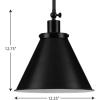 Progress Lighting P500325-104 Transitional One Light Pendant from Hinton Collection in Polished Nickel Finish,(Matte Black)