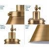 Progress Lighting P500325-104 Transitional One Light Pendant from Hinton Collection in Polished Nickel Finish,(Vintage Brass)
