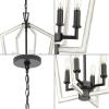 Progress Lighting P500377-31M Galloway Collection 4-Light Modern Farmhouse Chandelier with Matte Black with Distressed White Accents