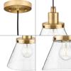 Progress Lighting P500382-163 Hinton Collection 8 in. One-Light Brushed Nickel Pendant with Clear Seeded Glass Shade
