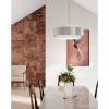 Progress Lighting Silva Collection Three-Light Brushed Nickel White Linen Shade Pendant