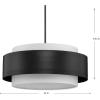 Progress Lighting Silva Collection Three-Light Matte Black White Linen Shade Pendant (P500400-31M)