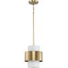 Silva Collection One-Light Brushed Bronze White Linen Shade Pendant (P500398-109)(Brushed Bronze)