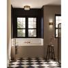 Silva Collection Two-Light Brushed Bronze White Linen Shade 14″ Flush Mount