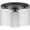 Cofield Collection 12 in. Three-Light Matte Black Transitional Flush Mount (P350238-31M)