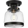 Judson Collection 1-Light 8 in. Antique Bronze Semi-Flush Light