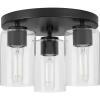 Progress Lighting Cofield – 3 Light Flush Mount in Contemporary Style-7.75 Inches Tall and 12 Inches Wide-Brushed Nickel Finish(Black)