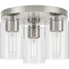 Progress Lighting Cofield – 3 Light Flush Mount in Contemporary Style-7.75 Inches Tall and 12 Inches Wide-Brushed Nickel Finish(Nickel)