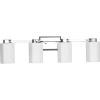 Progress Lighting Estrada 31.25 in. Four-Light Polished Chrome Vanity Light with Opal Glass Shade