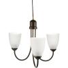 Progress Lighting Gather Collection 3-Light Etched Glass Traditional Chandelier Light Antique Bronze(Antique Bronze)
