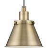 Progress Lighting Hinton Collection One-Light Vintage Brass Modern Farmhouse Pendant (P500383-163)