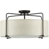 Progress Lighting Kempsey Collection Three-Light Semi-Flush Convertible, Antique Bronze, 11″ x 21-3/4″(Antique Bronze)