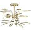 Progress Lighting P350210-176 Leaf, Flower, Fruit Five Light Semi-Flush Conv from Mariposa Collection in Pewter, Nickel, Silver Finish, 13.00 inches(Silver)