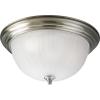 Progress Lighting P3818-09 3-Light Close-To-Ceiling with Etched Ribbed Glass, Brushed Nickel(Nickel)