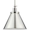 Progress Lighting P500325-104 Transitional One Light Pendant from Hinton Collection in Polished Nickel Finish,(Polished Nickel)