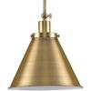 Progress Lighting P500325-104 Transitional One Light Pendant from Hinton Collection in Polished Nickel Finish,(Vintage Brass)