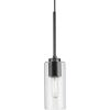 Progress Lighting P500403-31M Cofield Collection 4 in. One-Light Matte Black Transitional Pendant with Clear Glass Shade