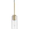Progress Lighting P500404-163 Cofield Collection 4 in. One-Light Vintage Brass Transitional Pendant with Etched White Glass Shade(Vintage Brass)