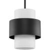 Progress Lighting Silva Collection One-Light Matte Black White Linen Shade Pendant (P500398-31M)(Matte Black)