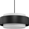 Progress Lighting Silva Collection Three-Light Matte Black White Linen Shade Pendant (P500400-31M)