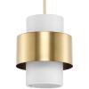 Silva Collection One-Light Brushed Bronze White Linen Shade Pendant (P500398-109)(Brushed Bronze)
