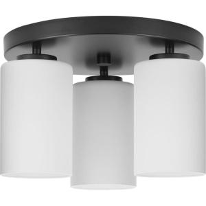 Cofield Collection 12 in. Three-Light Matte Black Transitional Flush Mount (P350238-31M)