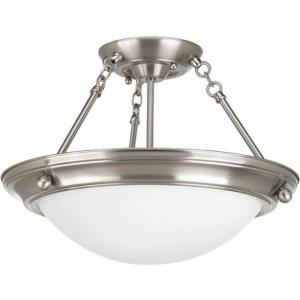 Progress Lighting 2-Light 15-1/4″ Close-to-Ceiling Light, Eclipse Collection, Indoor, P3567-09, Brushed Nickel
