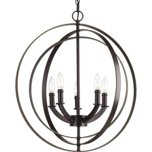 Progress Lighting Equinox Collection 5-Light Antique Bronze New Traditional Sphere Pendant Light(Bronze)