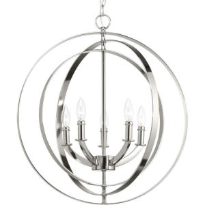 Progress Lighting Equinox Collection 5-Light Antique Bronze New Traditional Sphere Pendant Light(Nickel)