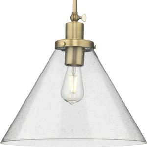 Progress Lighting Hinton Collection One-Light Vintage Brass Modern Farmhouse Pendant (P500384-163)(Vintage Brass)
