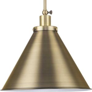 Progress Lighting Hinton Collection One-Light Vintage Brass Modern Farmhouse Pendant (P500385-163)