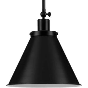 Progress Lighting P500325-104 Transitional One Light Pendant from Hinton Collection in Polished Nickel Finish,(Matte Black)