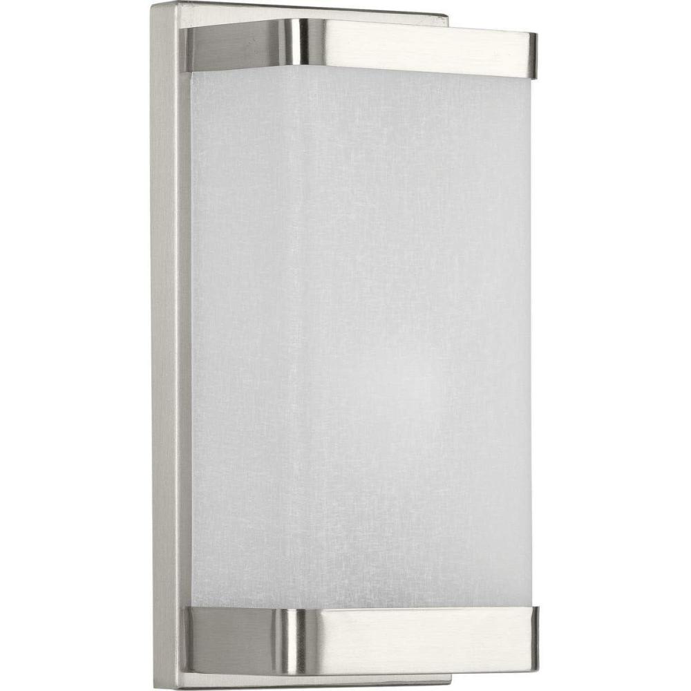 image:imageProgress Lighting 1Light Linen Glass Wall Sconce Indoor P710072009 Brushed NickelNickel