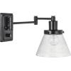 Progress Lighting Hinton Collection Black Swing Arm Wall Light, 9.63×8.00×8.00(Black)