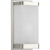 Progress Lighting 1-Light Linen Glass Wall Sconce, Indoor, P710072-009, Brushed Nickel(Nickel)