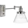 Progress Lighting Hinton Collection Black Swing Arm Wall Light, 9.63×8.00×8.00(Nickel)
