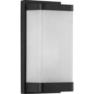 Progress Lighting 1-Light Linen Glass Wall Sconce, Indoor, P710072-009, Brushed Nickel(Black)