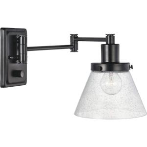 Progress Lighting Hinton Collection Black Swing Arm Wall Light, 9.63×8.00×8.00(Black)